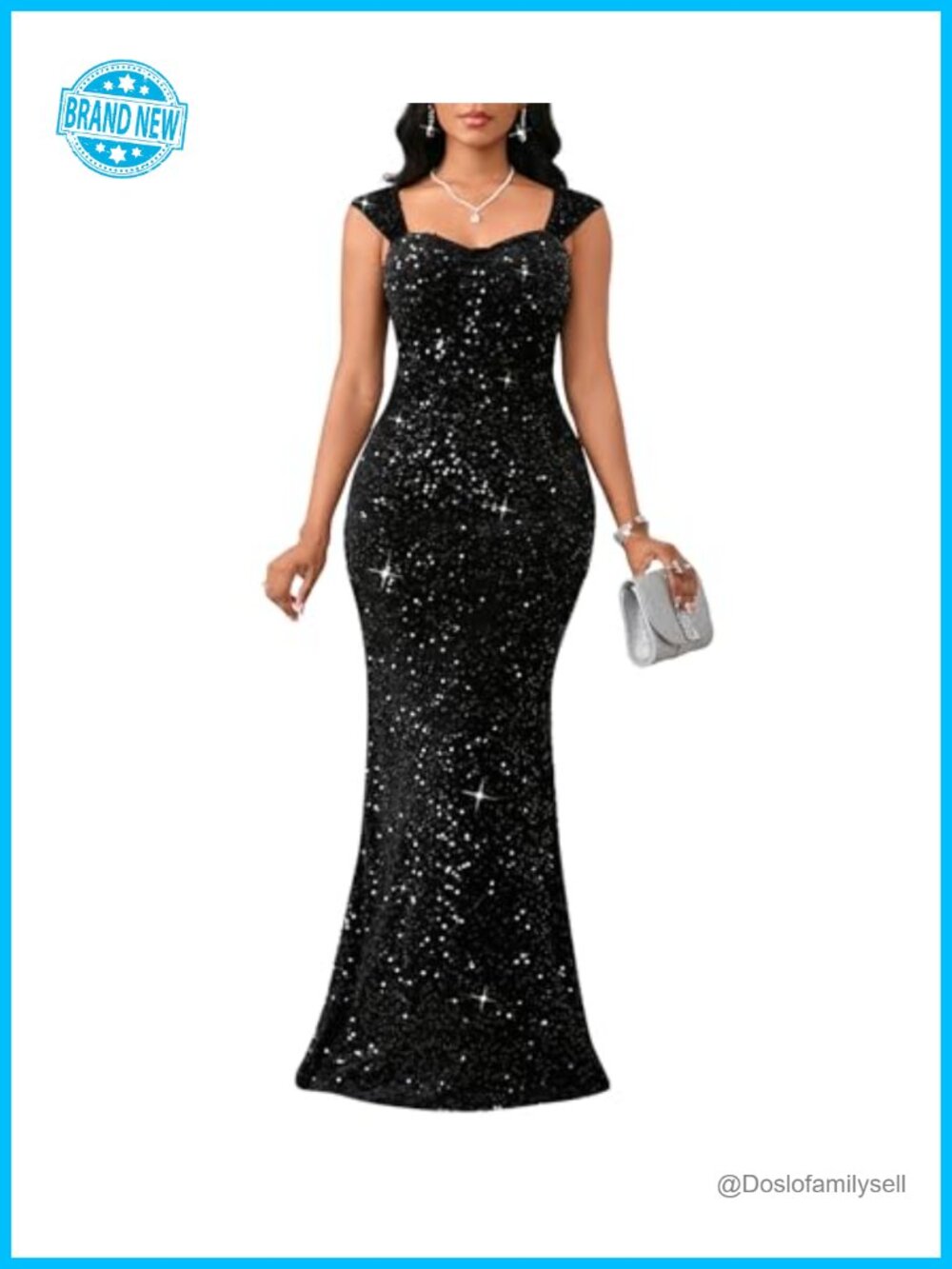 Sequin Sweetheart Mermaid Maxi Formal Evening Gown